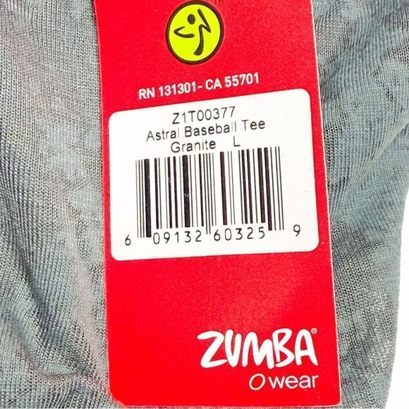 Zumba Women's Astral Baseball Tee Granite & Purple -Sporty & Fun Vibes! Size Med - Picture 5 of 6